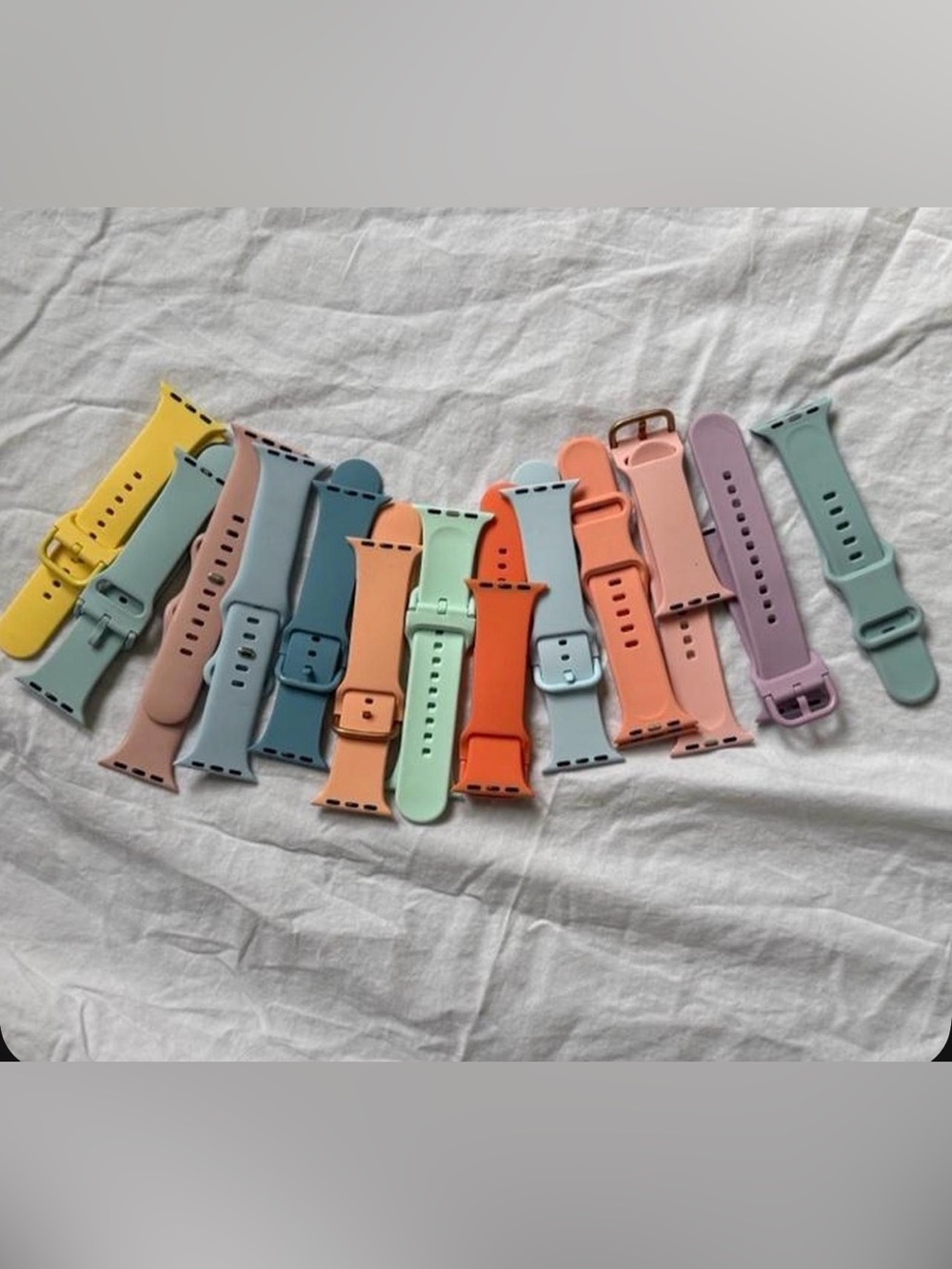 Assorted Silicone Apple Watch-Style Bands in Pastel & Bright Colors